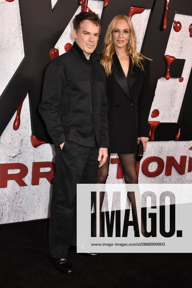 NEW YORK, NY - OCTOBER 8: Michael C. Hall and Uma Thurman at Dexter 20th Anniversary Celebration & Dexter: Resurrection Season 2 premiere at Chelsea Industrial on October 8, 2026 in New York City.