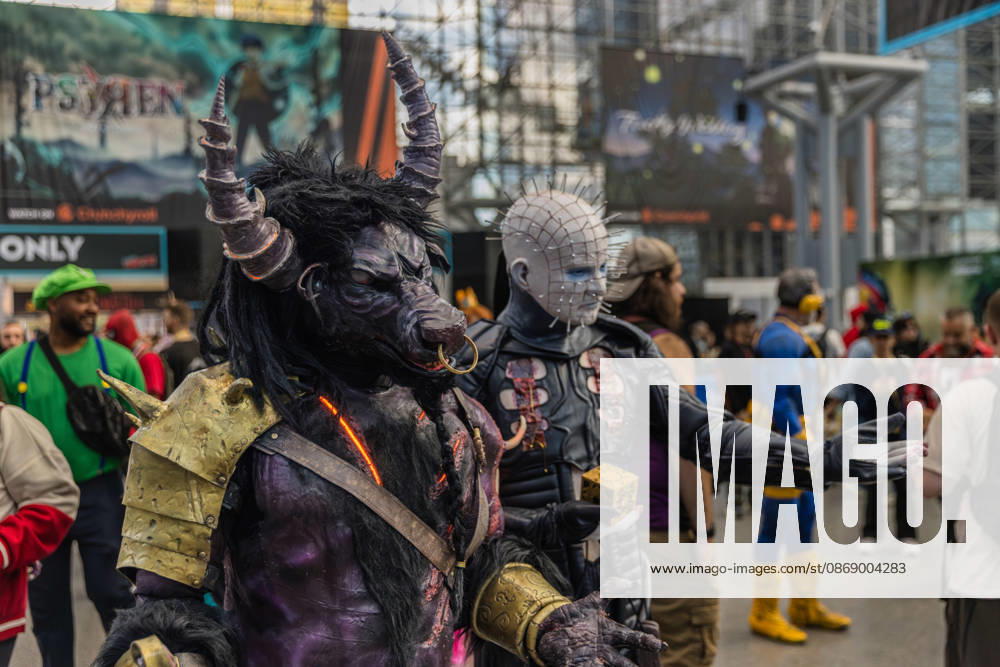 People in costumes and makeup pose during New York Comic Con 2026 at the Javits Center in New York City, United States, on Thursday, October 8, 2026. New York USA - ZUMAc233 20261008_zsp_c233_051