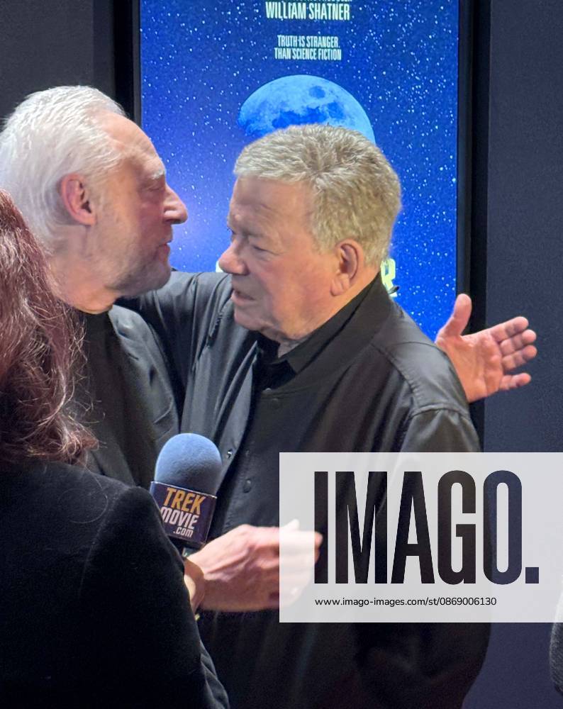 Actors BRENT SPINER and WILLIAM SHATNER seen during the red carpet arrivals for the New York All Media Premiere Screening of The Sixty-Year Mission - How Star Trek Changed Television and the World held at Regal Times Square Theaters. New York USA - ZUMAk03_ 20261008_zaf_k03_063