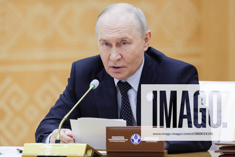TURKMENISTAN, BALKAN PROVINCE - OCTOBER 9, 2026: Russia s President Vladimir Putin attends a meeting of the CIS Council of Heads of State in Turkmenbashi Turkmenistan - ZUMAt113 20261009_zaa_t113_035