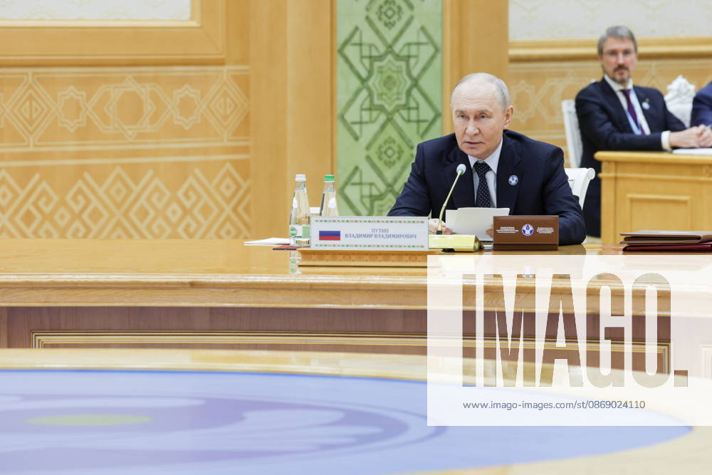 TURKMENISTAN, BALKAN PROVINCE - OCTOBER 9, 2026: Russia s President Vladimir Putin attends a meeting of the CIS Council of Heads of State in Turkmenbashi Turkmenistan - ZUMAt113 20261009_zaa_t113_037