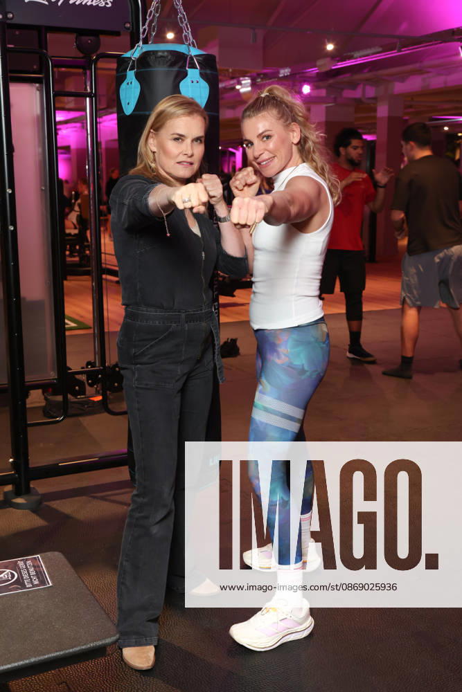 Schauspielerin Andrea Lüdke mit Boxerin Natalie Zimmermann, Fitnessgeräte statt Roter Teppich - das 20. Fitnessstudio vom Sports Club wurde in Hamburg-Poppenbüttel eröffnet, prominente Gäste probierten die Fitness- und Wellnessgeräte inklusive Ladies-Area, Saunen und Relaxpool auf 5000 Quadratmetern Fläche gleich aus, Hamburg 8.10.2026