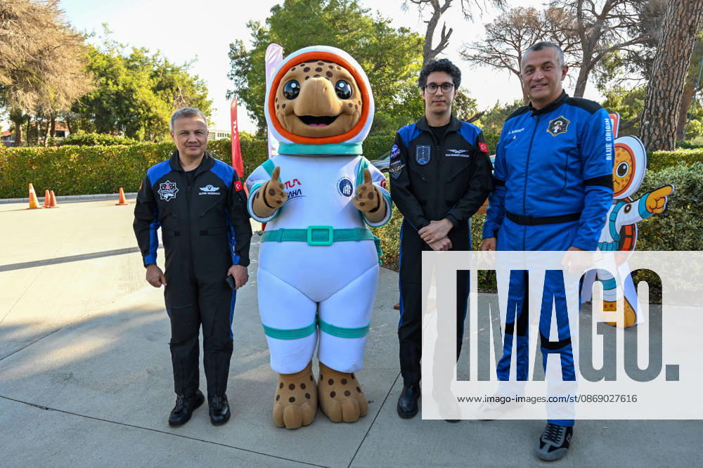 77th International Astronautical Congress in Antalya ANTALYA, TURKIYE - OCTOBER 9: First Turkish astronauts Alper Gezeravci (L), Tuva Cihangir Atasever (2nd R) and Gokhan Erdem (R) attend the visitor day of 77th International Astronautical Congress (IAC 2026) at the NEST Congress Center in Antalya, Turkiye, on October 09, 2026. Organized by the International Astronautical Federation (IAF), the congress is being held under the coordination of the Turkish Ministry of Industry and Technology and co-hosted by the Turkish Space Agency (TUA) and SAHA Istanbul, with Anadolu serving as the Global Communication Partner. Muhammed Abdullah Kurtar Anadolu Antalya Turkey. Editorial use only. Please get in touch for any other usage.