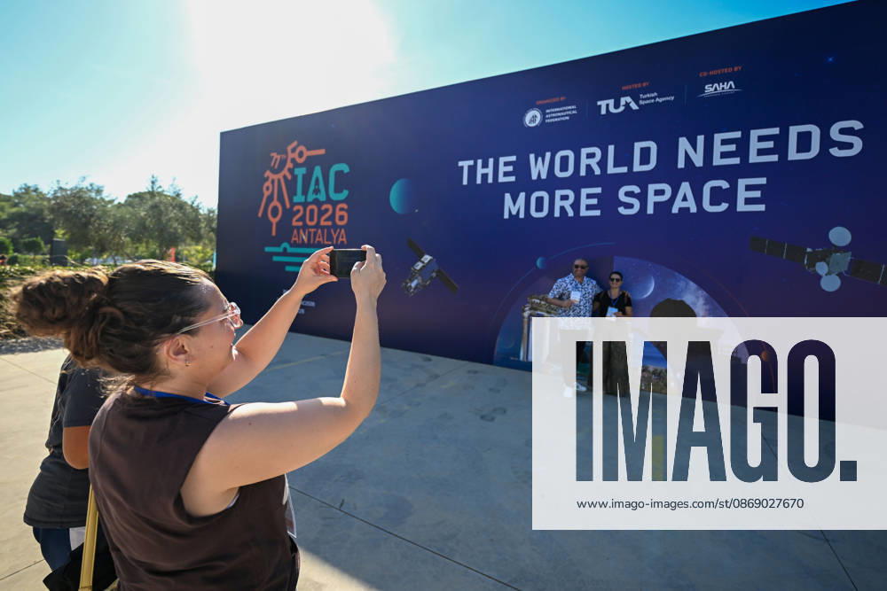 77th International Astronautical Congress in Antalya ANTALYA, TURKIYE - OCTOBER 9: People visit the 77th International Astronautical Congress (IAC 2026) on its last day open to public at the NEST Congress Center in Antalya, Turkiye, on October 09, 2026. Organized by the International Astronautical Federation (IAF), the congress is being held under the coordination of the Turkish Ministry of Industry and Technology and co-hosted by the Turkish Space Agency (TUA) and SAHA Istanbul, with Anadolu serving as the Global Communication Partner. Muhammed Abdullah Kurtar Anadolu Antalya Turkey. Editorial use only. Please get in touch for any other usage.