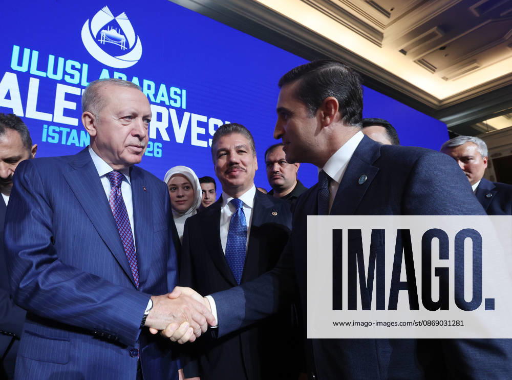Turkish President Erdogan attends the International Justice Summit ISTANBUL, TURKIYE - OCTOBER 9: (---- - MANDATORY CREDIT - TURKISH PRESIDENCY MURAT KULA HANDOUT - NO MARKETING NO ADVERTISING CAMPAIGNS - DISTRIBUTED AS A SERVICE TO CLIENTS----) Turkish President Recep Tayyip Erdogan attends the International Justice Summit held at Ciragan Palace in the Besiktas district of Istanbul, Turkiye on October 9, 2026. Turkish Presidency Murat Kula Handout Anadolu Istanbul Turkey. Editorial use only. Please get in touch for any other usage.