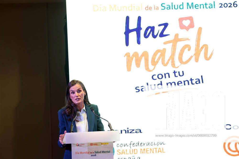 Queen Letizia presides over the official ceremony for World Mental Health Day 2026 Queen Letizia during the official ceremony for World Mental Health Day 2026 at the Hotel Ilunion Atrium on October 9, 2026, in Madrid, Spain. Organized by the Spanish Mental Health Confederation, the event will be held under the slogan Match Your Mental Health, in collaboration with the Ministry of Social Rights, Consumer Affairs, and the 2030 Agenda and the ONCE Foundation CELEBRITIES QUEEN ROYALTY HEALTH MENTAL HEALTH Raú Madrid Madrid, Spain