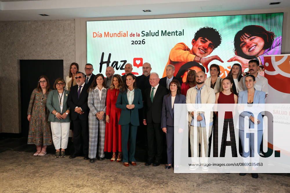 Queen Letizia presides over the official ceremony for World Mental Health Day 2026. Group photo taken during the official ceremony for World Mental Health Day 2026 at the Hotel Ilunion Atrium on October 9, 2026, in Madrid, Spain. Organized by the Spanish Mental Health Confederation, the event will be held under the slogan Match Your Mental Health, in collaboration with the Ministry of Social Rights, Consumer Affairs, and the 2030 Agenda and the ONCE Foundation CELEBRITIES QUEEN ROYALTY HEALTH MENTAL HEALTH Raú Madrid Madrid, Spain
