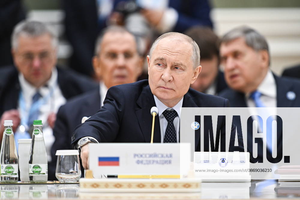 TURKMENISTAN, BALKAN PROVINCE - OCTOBER 9, 2026: Russia s President Vladimir Putin attends an expanded meeting of the CIS Council of Heads of State in Turkmenbashi Turkmenistan - ZUMAt113 20261009_zaa_t113_179