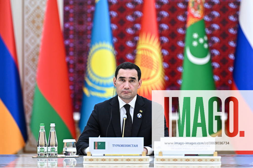 TURKMENISTAN, BALKAN PROVINCE - OCTOBER 9, 2026: Turkmenistan s President Serdar Berdimuhamedow attends an expanded meeting of the CIS Council of Heads of State in Turkmenbashi Turkmenistan - ZUMAt113 20261009_zaa_t113_193