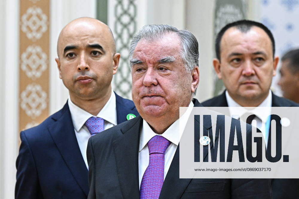 TURKMENISTAN, BALKAN PROVINCE - OCTOBER 9, 2026: Tajikistan s President Emomali Rahmon (C) ahead of an expanded meeting of the CIS Council of Heads of State in Turkmenbashi Turkmenistan - ZUMAt113 20261009_zaa_t113_203