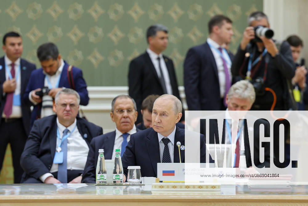 Commonwealth of Independent States Summit in Turkmenistan TURKMENBASHI, TURKMENISTAN - OCTOBER 09: (---- - MANDATORY CREDIT - IRANIAN PRESIDENCY HANDOUT - NO MARKETING NO ADVERTISING CAMPAIGNS - DISTRIBUTED AS A SERVICE TO CLIENTS----) Russian President Vladimir Putin attends the Commonwealth of Independent States Summit (CIS) in Turkmenbashi, Turkmenistan on October 09, 2026. Iranian Presidency Handout Anadolu Turkmenbashi Turkmenistan. Editorial use only. Please get in touch for any other usage.