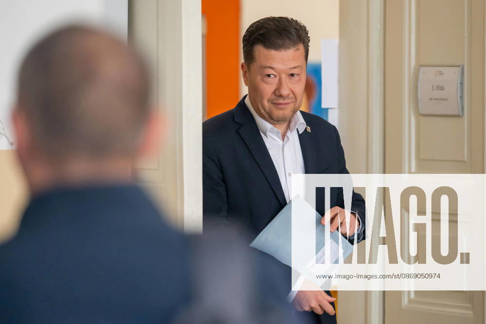 The two-day elections to municipal assemblies started in the Czech Republic together with the first round of the elections to one-third of the Senate, on October 9, 2026. On the photo comes to vote Tomio Okamura, chairman of the SPD and Speaker of the Chamber of Deputies, in Prague, Czech Republic. (CTKxPhoto OndrejxDeml) CTKPhotoP2026100905215 CTKPhotoP2026100905215