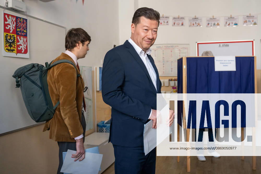 The two-day elections to municipal assemblies started in the Czech Republic together with the first round of the elections to one-third of the Senate, on October 9, 2026. On the photo comes to vote Tomio Okamura, chairman of the SPD and Speaker of the Chamber of Deputies, in Prague, Czech Republic. (CTKxPhoto OndrejxDeml) CTKPhotoP2026100905220 CTKPhotoP2026100905220