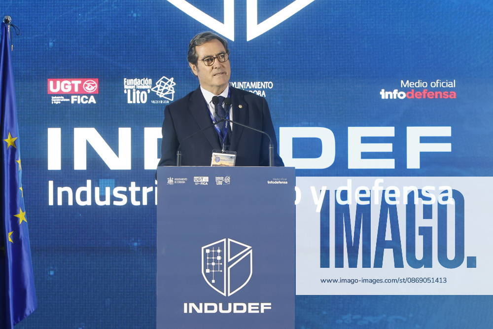 King Felipe VI Closes the Indudef 2026 Defense Industry Congress in Córdoba The president of the Spanish Confederation of Business Organizations (CEOE), Antonio Garamendi, speaks at the closing ceremony of the Indudef 2026 Defense Industry Congress on October 9, 2026, in Córdoba, Andalusia, Spain. Over the course of three days, Indudef has brought together companies involved in defense, technology, and innovation, in addition to panel discussions, professional meetings, and spaces designed to foster collaboration and networking. OCTOBER 9, 2026 Córdoba, Andalusia, Spain Córdoba, Andalusia, Spain Spain