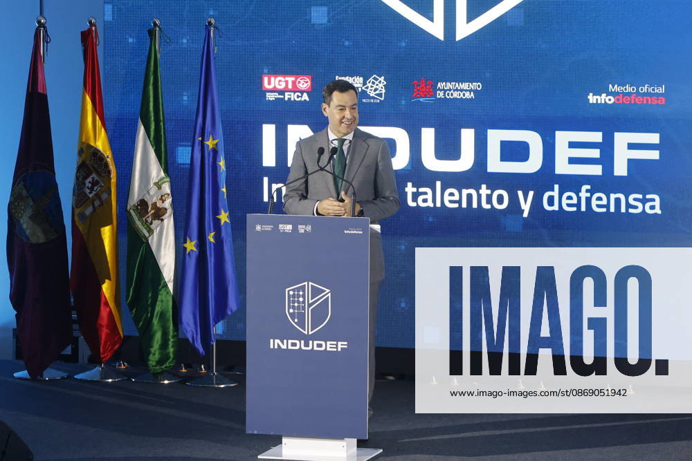 King Felipe VI Closes the Indudef 2026 Defense Industry Congress in Córdoba The president of the Regional Government of Andalusia, Juanma Moreno, speaks at the closing ceremony of the Indudef 2026 Defense Industry Congress October 9, 2026, in Córdoba, Andalusia, Spain Over the course of three days, Indudef has brought together companies in the defense, technology, and innovation sectors, in addition to panel discussions, professional meetings, and spaces designed to foster collaboration and networking OCTOBER 9, 2026 Córdoba, Andalusia, Spain Córdoba, Andalusia, Spain Spain