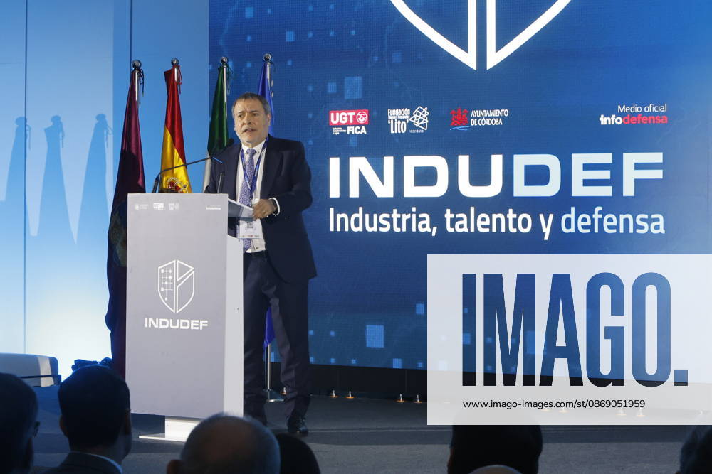 King Felipe VI Closes the Indudef 2026 Defense Industry Congress in Córdoba. The Secretary General of UGT FICA, Mariano Hoya, speaks at the closing ceremony of the Indudef 2026 Defense Industry Congress October 9, 2026, in Córdoba, Andalusia, Spain. Over the course of three days, Indudef brought together companies in the defense, technology, and innovation sectors, as well as panel discussions, professional meetings, and spaces designed to foster collaboration and networking. OCTOBER 9, 2026 Córdoba, Andalusia, Spain Córdoba, Andalusia, Spain Spain