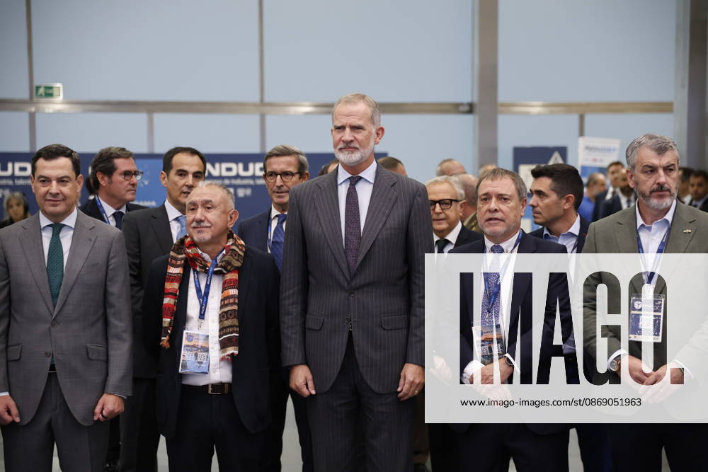 King Felipe VI Closes the Indudef 2026 Defense Industry Congress in Córdoba His Majesty King Felipe VI (c), alongside the president of the Regional Government of Andalusia, Juanma Moreno (1i); the secretary general of UGT, Pepe Álvarez (2i); the secretary general of UGT A, Óskar Martín 1d, and the Secretary General of UGT FICA, Mariano Hoya 2d, during the closing ceremony of the Indudef 2026 Defense Industry Congress on October 9, 2026, in Córdoba, Andalusia, Spain. Over the course of three days, Indudef brought together companies in the defense, technology, and innovation sectors, in addition to panel discussions, professional meetings, and spaces designed to foster collaboration and networking. October 9, 2026, Córdoba, Andalusia, Spain.