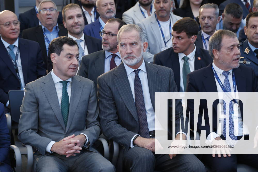 King Felipe VI Closes the Indudef 2026 Defense Industry Congress in Córdoba. His Majesty King Felipe VI, alongside the president of the Regional Government of Andalusia, Juanma Moreno, and the secretary general of UGT FICA, Mariano Hoya d, during the closing ceremony of the Indudef 2026 Defense Industry Congress. October 9, 2026, in Córdoba, Andalusia, Spain. Over the course of three days, Indudef brought together companies involved in defense, technology, and innovation, as well as panel discussions, professional meetings, and spaces designed to foster collaboration and networking. OCTOBER 9, 2026 Córdoba, Andalusia, Spain Córdoba, Andalusia, Spain Spain
