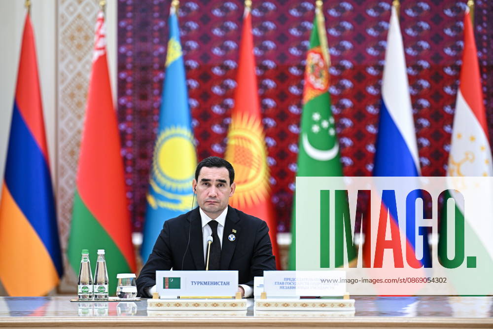 TURKMENISTAN, BALKAN PROVINCE - OCTOBER 9, 2026: Turkmenistan s President Serdar Berdimuhamedow attends an expanded meeting of the CIS Council of Heads of State in Turkmenbashi Turkmenistan - ZUMAt113 20261009_zaa_t113_484