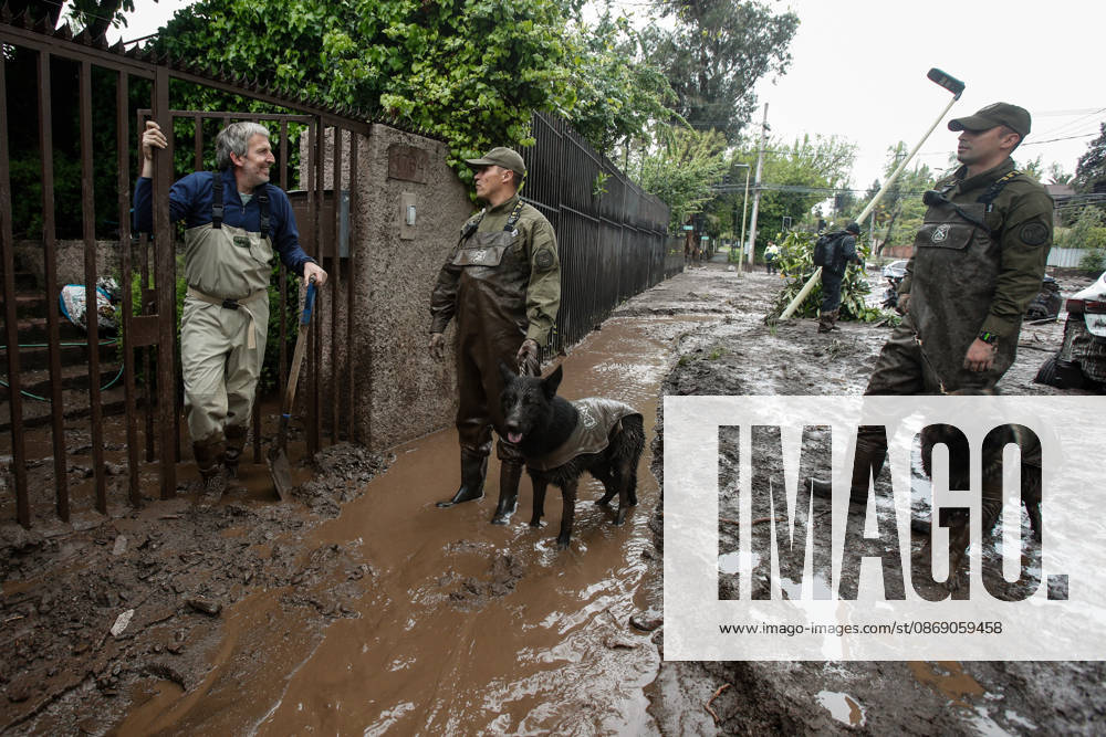 Santiago, October 9, 2026: Consequences of a mudslide that affected the area from San Carlos de Apoquindo to Los Dominicos in the Las Condes district, causing widespread damage and sweeping away vehicles and people. Diego Martin Aton, Chile, Aton 1198139 jpeg