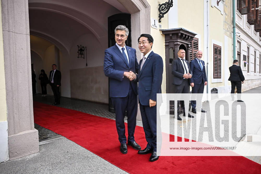 Croatian PM Plenkovic meets South Korean parliament speaker Croatian Prime Minister Andrej Plenkovic met with Cho Jeong-sik, Speaker of the National Assembly of the Republic of Korea, at the Banski dvori government headquarters in Zagreb, Croatia on October 9, 2026. NevaxZganec PIXSELL