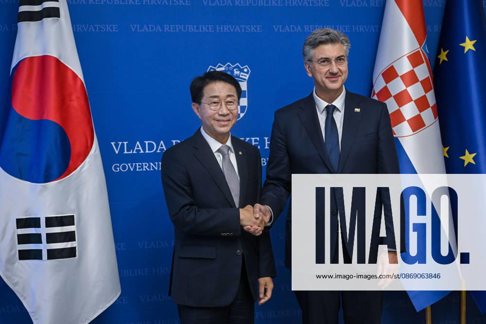 Croatian PM Plenkovic meets South Korean parliament speaker Croatian Prime Minister Andrej Plenkovic met with Cho Jeong-sik, Speaker of the National Assembly of the Republic of Korea, at the Banski dvori government headquarters in Zagreb, Croatia on October 9, 2026. NevaxZganec PIXSELL