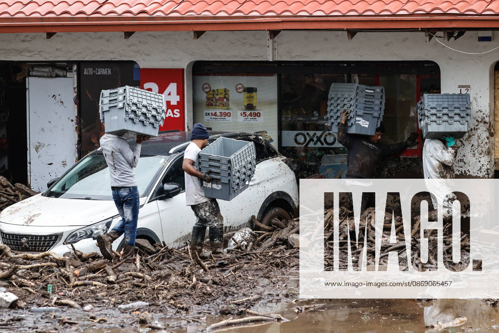 Santiago, October 9, 2026: Consequences of a mudslide that affected the area from San Carlos de Apoquindo to Los Dominicos in the Las Condes district, causing widespread damage and sweeping away vehicles and people. Diego Martin Aton, Chile, Aton 1198186 jpeg