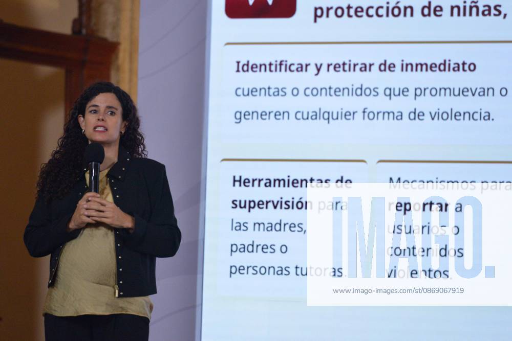 TO-45414-MEXICO , September 10, 2026. Luisa Mar& xed;a Alcalde, Legal Counsel to the Mexican Federal Executive, spoke about digital laws and national policy during the "People& 039;s Conference" at the National Palace in Mexico City. Clasos.com.mx. - ZUMAcs4_ 20261009_faa_cs4_056
