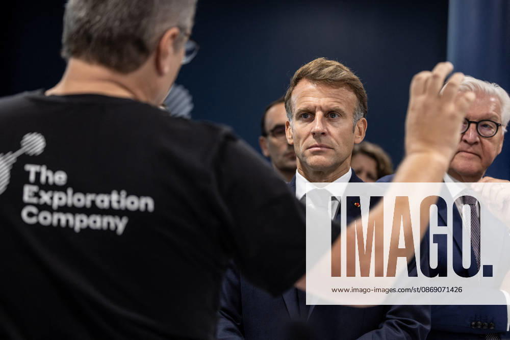 Emmanuel Macron And Frank-Walter Steinmeier Visit in Gironde French President Emmanuel Macron and German President Frank-Walter Steinmeier visit The Exploration Company, a Franco-German space company in Gironde in Le Haillan, France, on October 9, 2026. Photo by Margot Le Gonidec ABACAPRESS.COM Le Haillan France