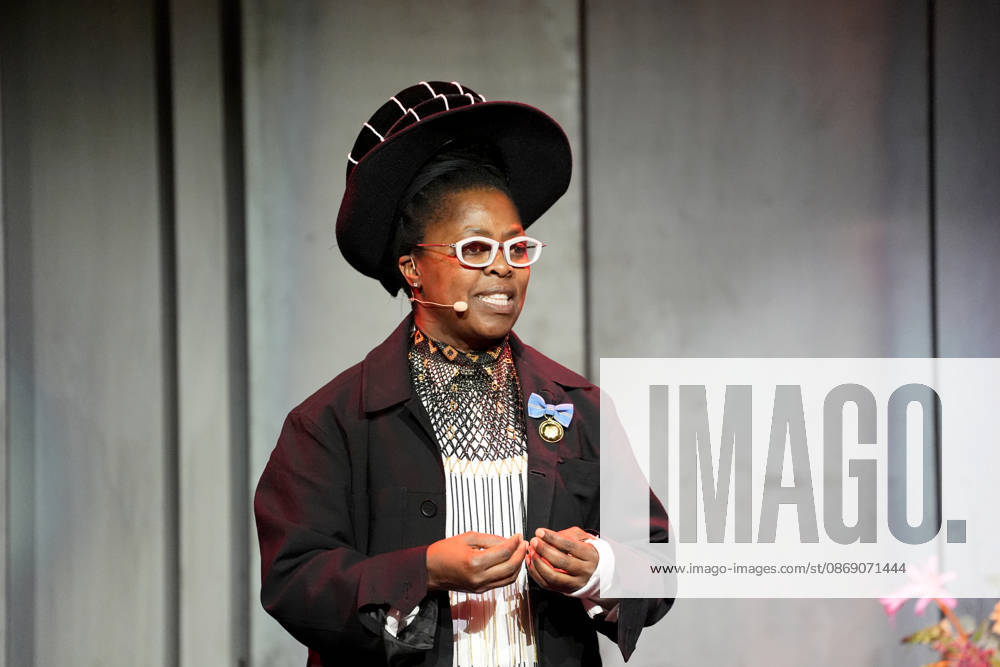 Zanele Muholi from South Africa receives the Hasselblad Award, an international photography prize, at a ceremony at World of Volvo in Gothenburg, Sweden