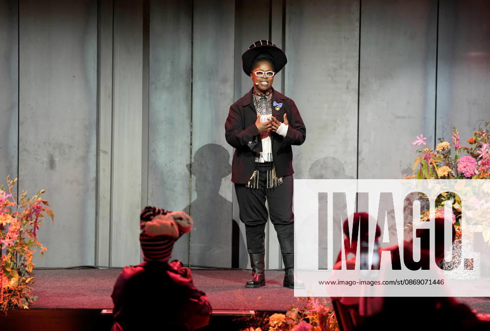 Zanele Muholi from South Africa receives the Hasselblad Award, an international photography prize, at a ceremony at World of Volvo in Gothenburg, Sweden