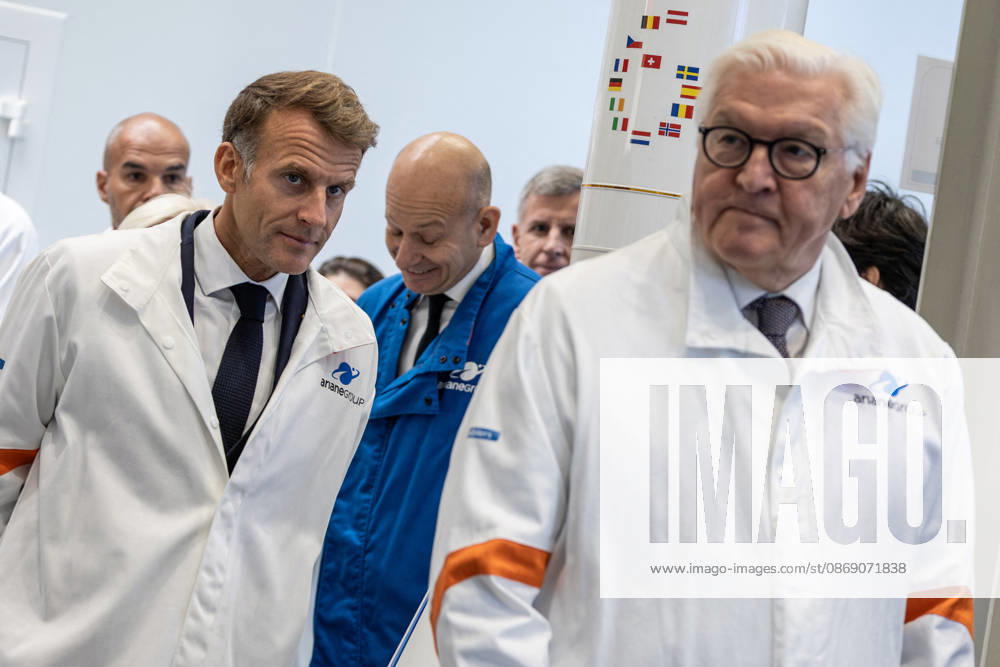Emmanuel Macron And Frank-Walter Steinmeier Visit in Gironde French President Emmanuel Macron and German President Frank-Walter Steinmeier visit ArianeGroup, a European aerospace and defence company, during Steinmeier s state visit to France, in Le Haillan, France, on October 9, 2026. Photo by Margot Le Gonidec ABACAPRESS.COM Le Haillan France