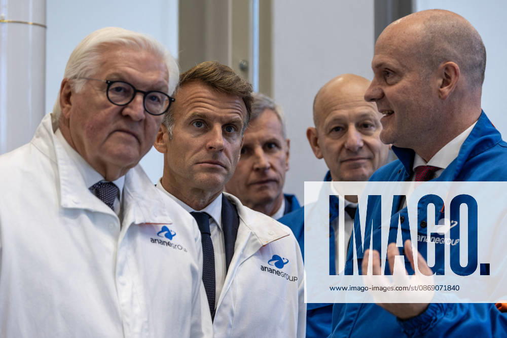 Emmanuel Macron And Frank-Walter Steinmeier Visit in Gironde French President Emmanuel Macron and German President Frank-Walter Steinmeier visit ArianeGroup, a European aerospace and defence company, during Steinmeier s state visit to France, in Le Haillan, France, on October 9, 2026. Photo by Margot Le Gonidec ABACAPRESS.COM Le Haillan France