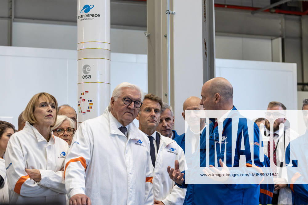 Emmanuel Macron And Frank-Walter Steinmeier Visit in Gironde French President Emmanuel Macron and German President Frank-Walter Steinmeier visit ArianeGroup, a European aerospace and defence company, during Steinmeier s state visit to France, in Le Haillan, France, on October 9, 2026. Photo by Margot Le Gonidec ABACAPRESS.COM Le Haillan France