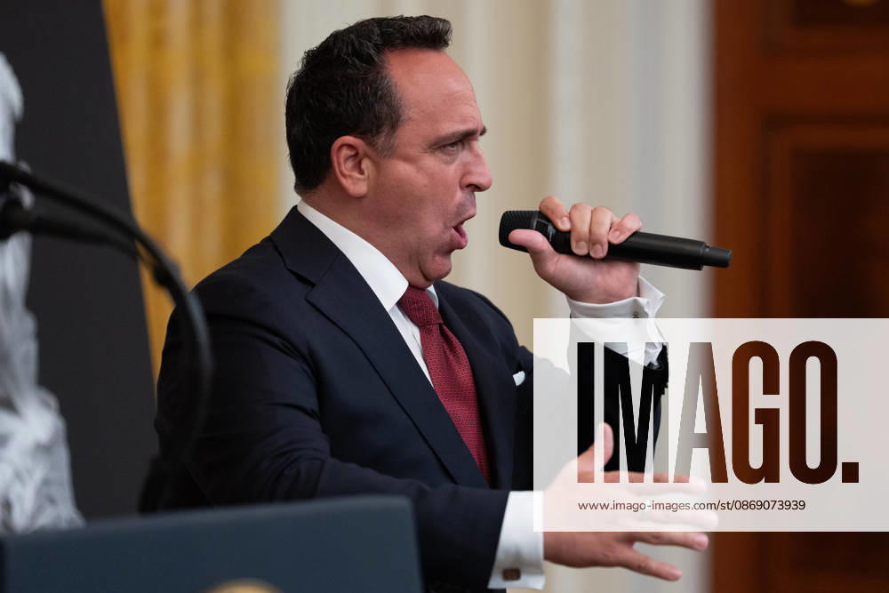 Singer Christopher Maccio performs during an event in the East Room of the White House in Washington, DC on Friday, Oct. 9, 2026. Trump is hosting a Columbus Day celebration. WASP20261009115 AaronxSchwartz
