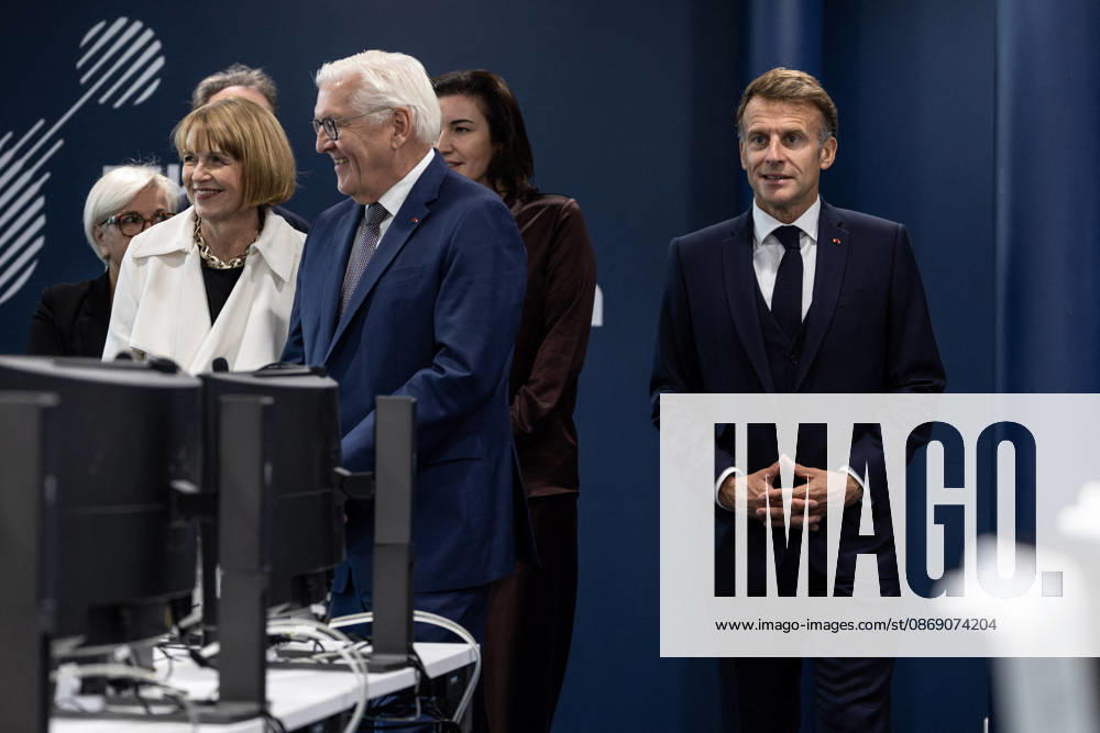 Emmanuel Macron, President of the French Republic, and Frank-Walter Steinmeier, Federal President of Germany, visit the Franco-German company The Exploration Company in Le Haillan, on October 9, 2026, during the German president’s visit to France. Margot Le Gonidec Pool, Bestimage. French President Emmanuel Macron and German President Frank-Walter Steinmeier visit The Exploration Company, a Franco-German space company in Le Haillan, Gironde, France, on October 9, 2026. Le Haillan, France
