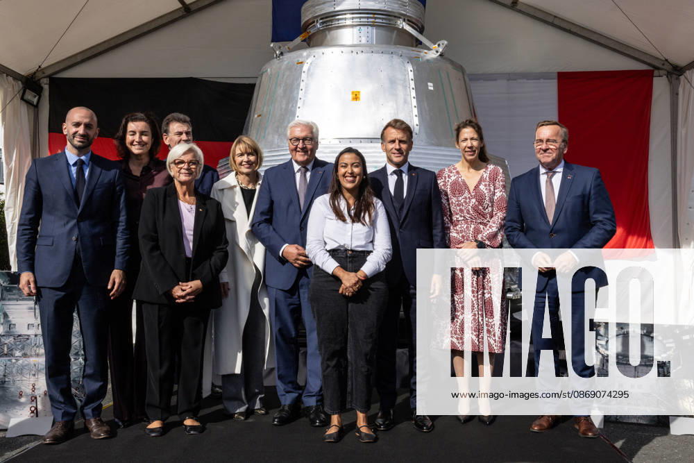 Emmanuel Macron, President of the French Republic, and Frank-Walter Steinmeier, Federal President of Germany, visit the Franco-German company The Exploration Company in Le Haillan, on October 9, 2026, during the German president’s visit to France. Margot Le Gonidec Pool, Bestimage. French President Emmanuel Macron and German President Frank-Walter Steinmeier visit The Exploration Company, a Franco-German space company in Le Haillan, Gironde, France, on October 9, 2026. Le Haillan, France