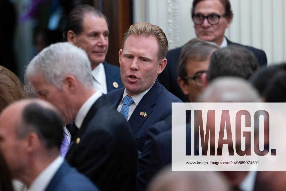 Andrew Giuliani, son of Rudy Giuliani, attends an event in the East Room of the White House in Washington, DC on Friday, Oct. 9, 2026. Trump is hosting a Columbus Day celebration. WASP20261009119 AaronxSchwartz