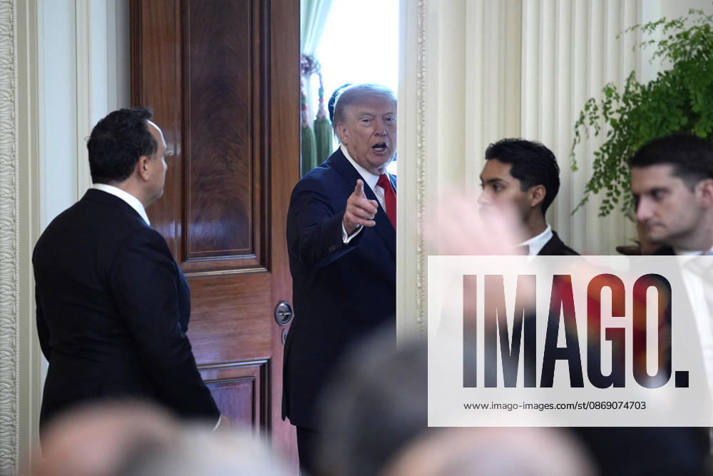 Donald Trump on Columbus Day celebration - Washington US President Donald Trump departs after a Columbus Day celebration in the East Room in Washington on October 9, 2026. Photo by Yuri Gripas ABACAPRESS.COM Washington DC United States