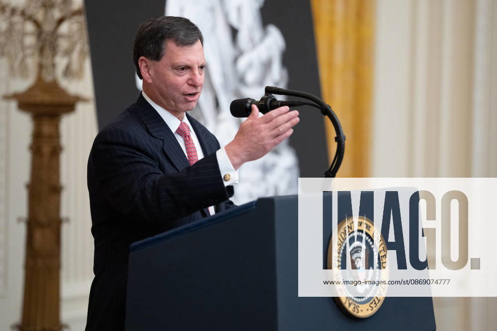 Commissioner of the Social Security Administration of the United States Frank Bisignano speaks during an event in the East Room of the White House in Washington, DC on Friday, Oct. 9, 2026. Trump is hosting a Columbus Day celebration. WASP20261009122 AaronxSchwartz