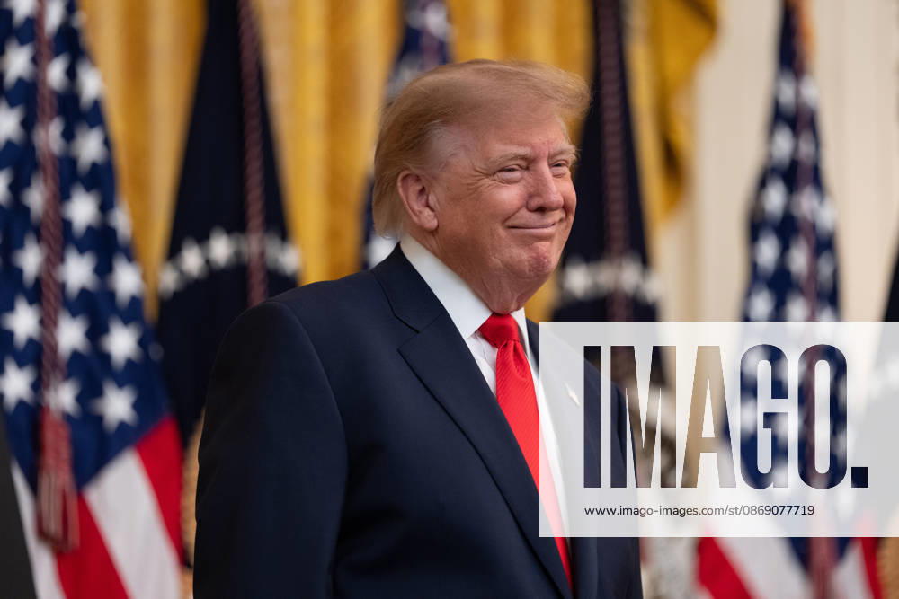 President Donald Trump speaks during an event in the East Room of the White House in Washington, DC on Friday, Oct. 9, 2026. Trump is hosting a Columbus Day celebration. WASP20261009128 AaronxSchwartz