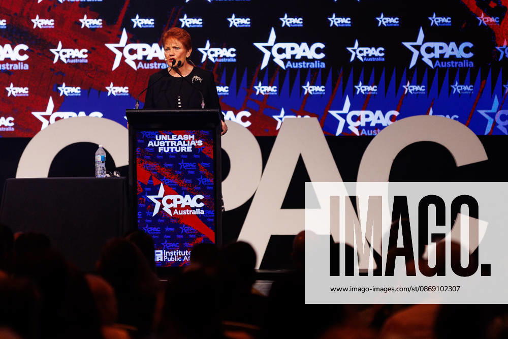 CPAC NATIONAL CONFERENCE 2026, One Nation leader Pauline Hanson speaks during the 2026 Conservative Political Action Network (CPAC) national conference at the Royal International Convention Centre in Brisbane, Saturday, October 10, 2026. ( NO ARCHIVING BRISBANE QUEENSLAND Australia