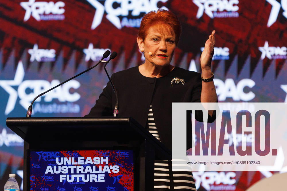 CPAC NATIONAL CONFERENCE 2026, One Nation leader Pauline Hanson speaks during the 2026 Conservative Political Action Network (CPAC) national conference at the Royal International Convention Centre in Brisbane, Saturday, October 10, 2026. ( NO ARCHIVING BRISBANE QUEENSLAND Australia