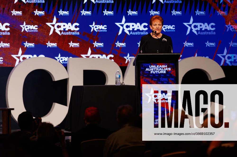 CPAC NATIONAL CONFERENCE 2026, One Nation leader Pauline Hanson speaks during the 2026 Conservative Political Action Network (CPAC) national conference at the Royal International Convention Centre in Brisbane, Saturday, October 10, 2026. ( NO ARCHIVING BRISBANE QUEENSLAND Australia