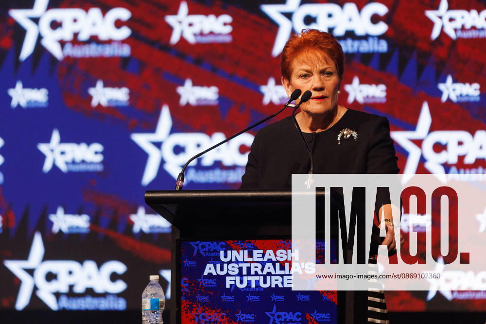 CPAC NATIONAL CONFERENCE 2026, One Nation leader Pauline Hanson speaks during the 2026 Conservative Political Action Network (CPAC) national conference at the Royal International Convention Centre in Brisbane, Saturday, October 10, 2026. ( NO ARCHIVING BRISBANE QUEENSLAND Australia