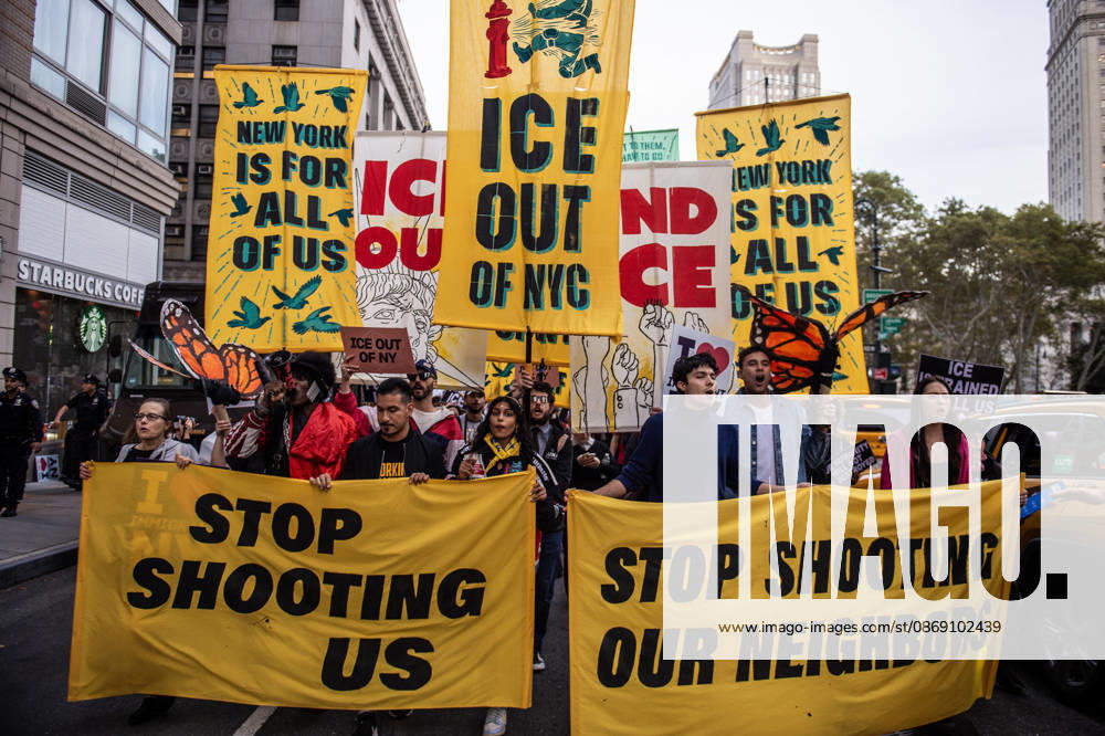 Thousands gathered in Foley Square, New York City and marched through Manhattan to voice their anger at ICE for the shooting of Bronx resident OSCAR BELGAL. New York USA - ZUMAh214 20261009_znp_h214_018