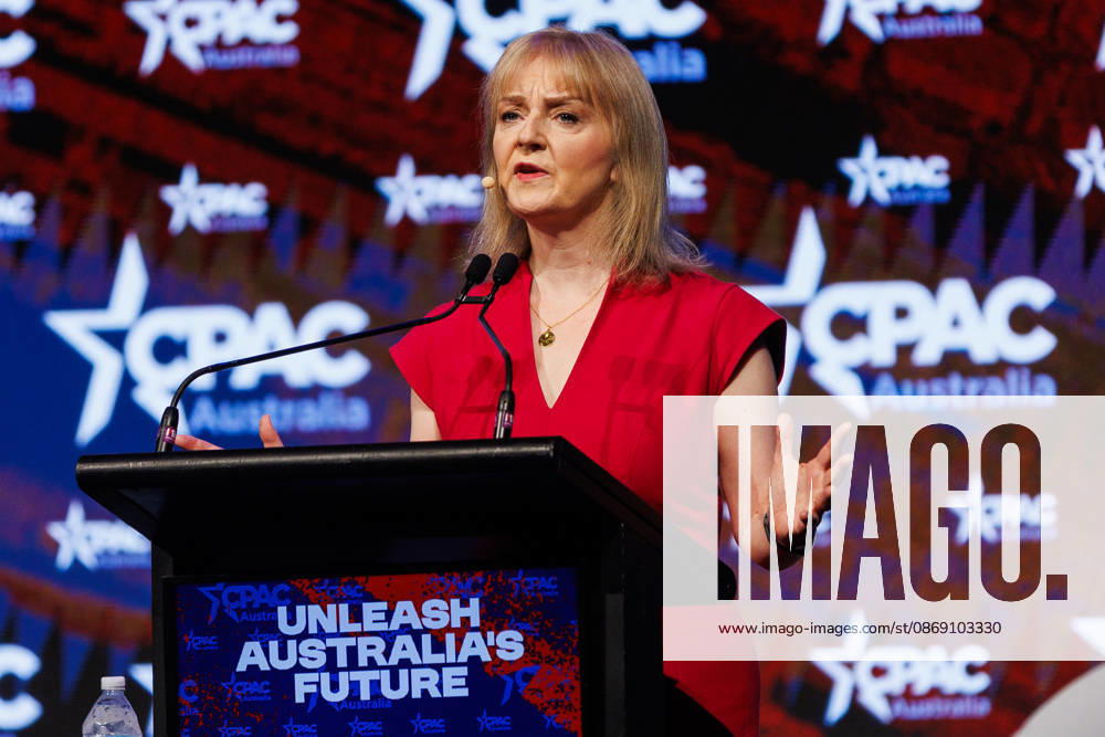 CPAC NATIONAL CONFERENCE 2026, Britains former prime minister Liz Truss speaks during the 2026 Conservative Political Action Network (CPAC) national conference at the Royal International Convention Centre in Brisbane, Saturday, October 10, 2026. ( NO ARCHIVING BRISBANE QUEENSLAND Australia
