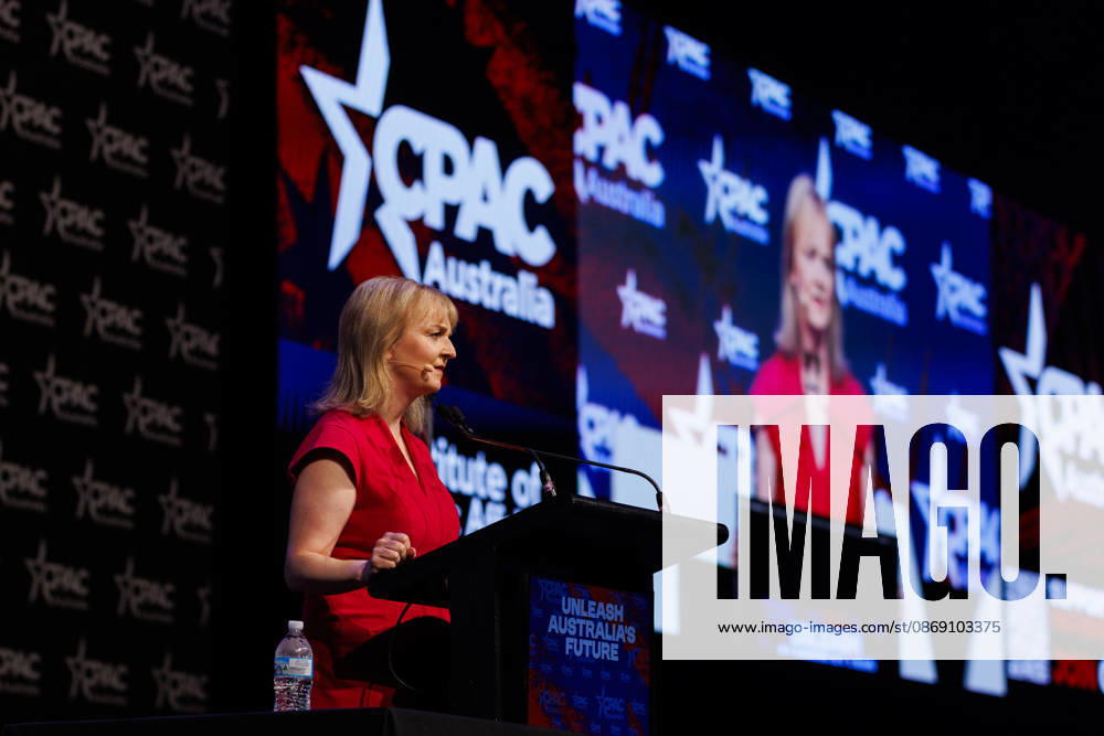 CPAC NATIONAL CONFERENCE 2026, Britains former prime minister Liz Truss speaks during the 2026 Conservative Political Action Network (CPAC) national conference at the Royal International Convention Centre in Brisbane, Saturday, October 10, 2026. ( NO ARCHIVING BRISBANE QUEENSLAND Australia