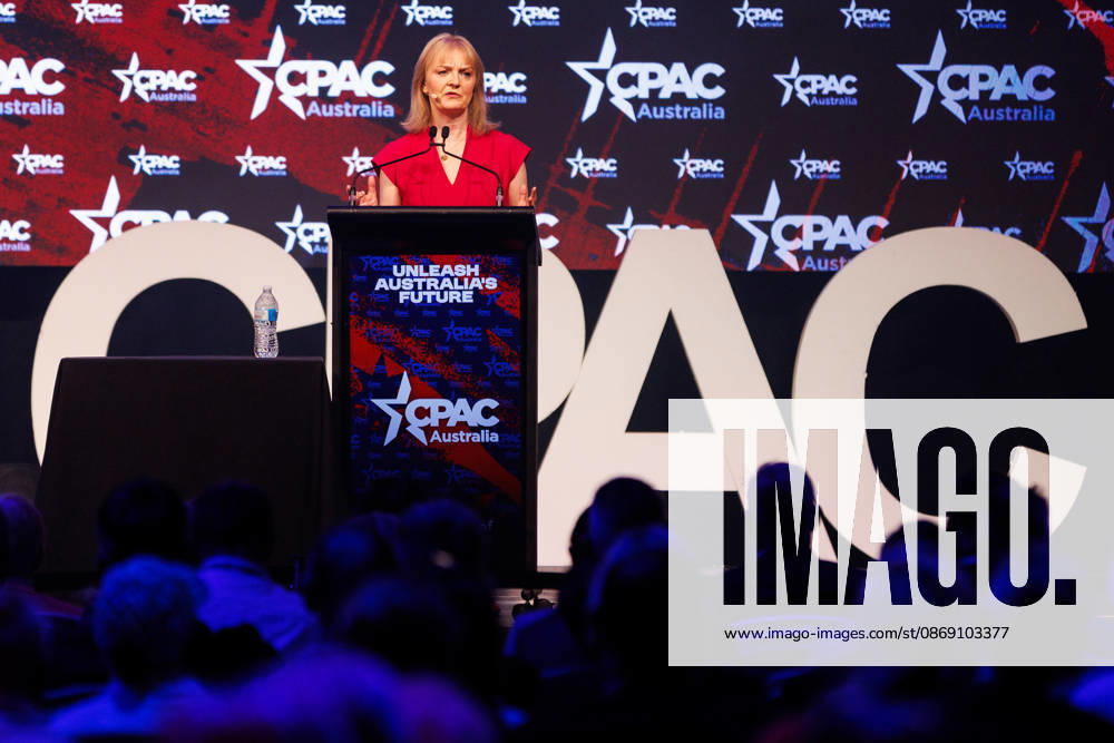 CPAC NATIONAL CONFERENCE 2026, Britains former prime minister Liz Truss speaks during the 2026 Conservative Political Action Network (CPAC) national conference at the Royal International Convention Centre in Brisbane, Saturday, October 10, 2026. ( NO ARCHIVING BRISBANE QUEENSLAND Australia