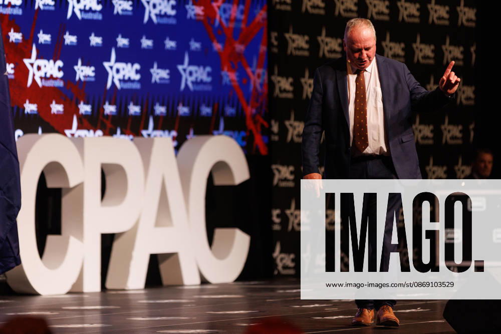 CPAC NATIONAL CONFERENCE 2026, One Nation member for New England Barnaby Joyce speaks during the 2026 Conservative Political Action Network (CPAC) national conference at the Royal International Convention Centre in Brisbane, Saturday, October 10, 2026. ( NO ARCHIVING BRISBANE QUEENSLAND Australia